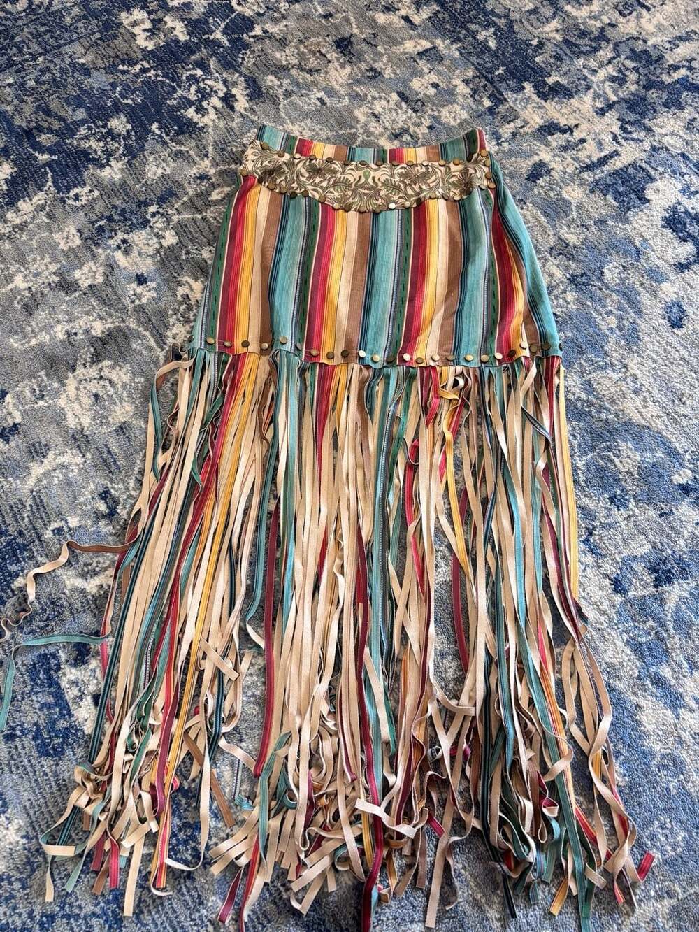 Fashion Express Fringe Skirt Size M Multicolor